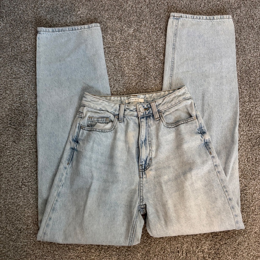 90s Baggy High Rise PacSun Loose Boyfriend Jeans 26 Light Blue Wash